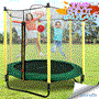 Pyle - SLTRA5BL , Home and Office , Fitness Equipment - Home Gym , Health and Fitness , Fitness Equipment - Home Gym , 5ft Outdoor & Indoor Mini Toddler Trampoline with Enclosure Safety Net Basketball Hoop - Outdoor & Indoor Jumping Fun Trampoline for Kids / Children, Basketball Hoop, Safety Net Cage (5 ft.)