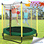 Pyle - SLTRA5BL.5 , Home and Office , Fitness Equipment - Home Gym , Health and Fitness , Fitness Equipment - Home Gym , 5ft Outdoor & Indoor Mini Toddler Trampoline with Enclosure Safety Net Basketball Hoop - Outdoor & Indoor Jumping Fun Trampoline for Kids / Children, Basketball Hoop, Safety Net Cage (5 ft.)