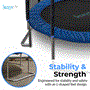 Pyle - SLTRA8BL.5 , Home and Office , Fitness Equipment - Home Gym , Health and Fitness , Fitness Equipment - Home Gym , Home Backyard Sports Trampoline - Large Outdoor Jumping Fun Trampoline for Kids / Children, Safety Net Cage (8ft.)