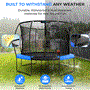 Pyle - SLTRMPK10BL , Health and Fitness , Fitness Equipment - Home Gym , 10ft Pumpkin Recreational Trampoline with Luxury Ladder and Basketball Hoop System for Kids / Children and Inner Enclosure (Blue)