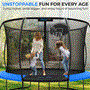 Pyle - SLTRMPK10BL , Health and Fitness , Fitness Equipment - Home Gym , 10ft Pumpkin Recreational Trampoline with Luxury Ladder and Basketball Hoop System for Kids / Children and Inner Enclosure (Blue)