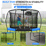 Pyle - SLTRMPK12BL , Health and Fitness , Fitness Equipment - Home Gym , 12ft Pumpkin Recreational Trampoline with Luxury Ladder and Basketball Hoop System for Kids / Children and Inner Enclosure (Blue)