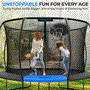 Pyle - SLTRMPK14CK , Health and Fitness , Fitness Equipment - Home Gym , 14ft Pumpkin Recreational Trampoline with Luxury Ladder and Basketball Hoop System for Kids / Children and Inner Enclosure (Black)