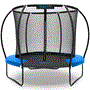 Pyle - SLTRMPK8BL , Health and Fitness , Fitness Equipment - Home Gym , 8ft Pumpkin Recreational Trampoline with Inner Enclosure for Kids / Children (Blue)