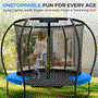 Pyle - SLTRMPK8BL , Health and Fitness , Fitness Equipment - Home Gym , 8ft Pumpkin Recreational Trampoline with Inner Enclosure for Kids / Children (Blue)