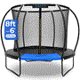 Pyle - SLTRMPK8CK , Health and Fitness , Fitness Equipment - Home Gym , 8ft Pumpkin Recreational Trampoline with Inner Enclosure for Kids / Children (Black)