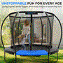 Pyle - SLTRMPK8CK , Health and Fitness , Fitness Equipment - Home Gym , 8ft Pumpkin Recreational Trampoline with Inner Enclosure for Kids / Children (Black)