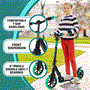 Pyle - SLTS02 , Sports and Outdoors , Kids Toy Scooters , Lightweight and Foldable Kick Scooter - Adjustable Scooter for KID and Teens , Alloy Deck with High Impact Wheels (Aqua on Black)