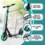 Pyle - SLTS02 , Sports and Outdoors , Kids Toy Scooters , Lightweight and Foldable Kick Scooter - Adjustable Scooter for KID and Teens , Alloy Deck with High Impact Wheels (Aqua on Black)