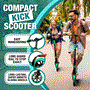 Pyle - SLTS02 , Sports and Outdoors , Kids Toy Scooters , Lightweight and Foldable Kick Scooter - Adjustable Scooter for KID and Teens , Alloy Deck with High Impact Wheels (Aqua on Black)