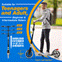 Pyle - SLTS46 , Sports and Outdoors , Kids Toy Scooters , Lightweight and Foldable Kick Scooter - Adjustable Scooter for Teens and Adult, Alloy Deck with High Impact Wheels (Black and White)