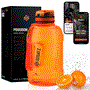 Pyle - SQPSB-3O , Kitchen & Cooking , Fridges & Coolers , 2300ml. Sports Big Volume Water Bottle - BPA Free, Leak Proof Water Jag with Handle for Gym, Sport and Outdoor (Orange)