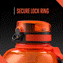 Pyle - SQPSB-3O , Kitchen & Cooking , Fridges & Coolers , 2300ml. Sports Big Volume Water Bottle - BPA Free, Leak Proof Water Jag with Handle for Gym, Sport and Outdoor (Orange)