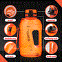 Pyle - SQPSB-3O , Kitchen & Cooking , Fridges & Coolers , 2300ml. Sports Big Volume Water Bottle - BPA Free, Leak Proof Water Jag with Handle for Gym, Sport and Outdoor (Orange)