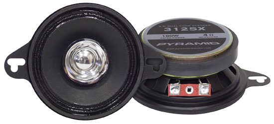 Pyle - 312SX , On the Road , Vehicle Speakers , 3.5'' 100 Watts Two-Way Dual Cone Speakers