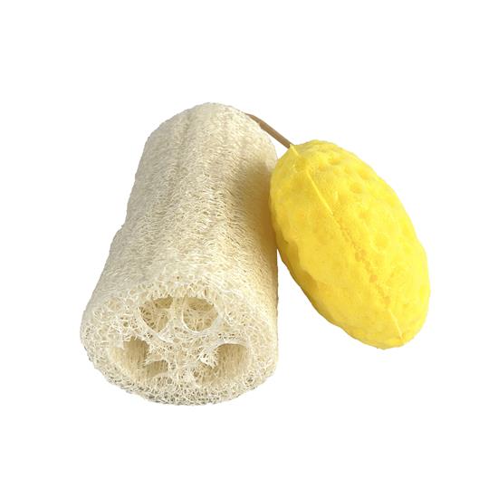 Pyle - ACCSLBCAD88 , Home and Office , Therapeutic , 4" Natural Loofah Exfoliating Body Sponge Scrubber for Skin Care in Bath Spa Shower