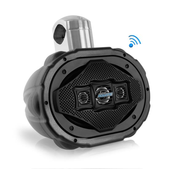 Pyle - AQAWBS69BK.5 , Used , 6'' x 9'' Bluetooth Wakeboard Speaker - Marine Active Powered Tower Speaker, 4-Way Water Resistant, 1200 Watt (Black)