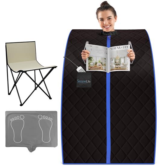 Pyle - AZSLISAU10BK.5 , Home and Office , Therapeutic , Compact & Portable Infrared Sauna