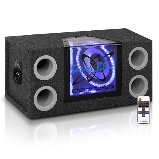 Pyle - BNPS102 , On the Road , Subwoofer Enclosures , Dual 10'' 1000 Watt Bandpass Speaker System w/Neon Accent Lighting