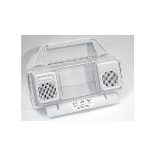 Pyle - GH610W , Home and Office , Portable Speakers - Boom Boxes , GSI Quality Mini Boom-Box - Weather Resistant Transparent Case With Built In Stereo Speaker And Volume Control, For Apple iPhone, iPod And Mp3 Players - Play Music Outdoors On Patio, Beaches Etc. - White