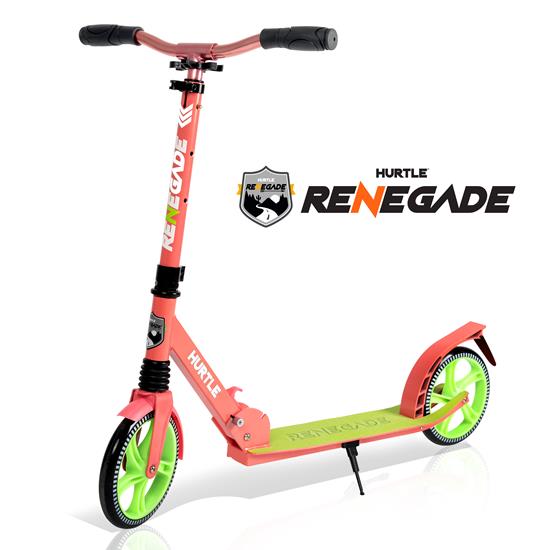 Pyle - HURTS89 , Sports and Outdoors , Kids Toy Scooters , Lightweight and Foldable Kick Scooter - Adjustable Scooter for Teens and Adult, Alloy Deck with High Impact Wheels (Watermelon)