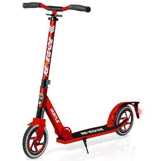 Pyle - HURTSRD.5 , Sports and Outdoors , Kids Toy Scooters , Lightweight and Foldable Kick Scooter - Adjustable Scooter for Teens and Adult, Alloy Deck with High Impact Wheels (Red)
