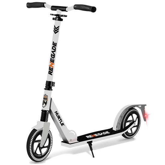 Pyle - HURTSWH.5 , Sports and Outdoors , Kids Toy Scooters , Lightweight and Foldable Kick Scooter - Adjustable Scooter for Teens and Adult, Alloy Deck with High Impact Wheels (White)