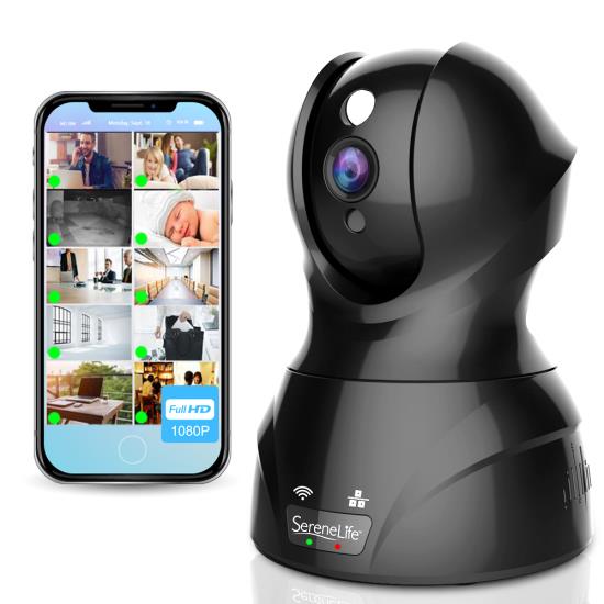 Pyle - IPCAMHD82 , Gadgets and Handheld , Cameras - Videocameras , 1080p IP Camera - HD WiFi Cam, Remote Video Monitoring Surveillance Security, Built-In Speaker & Microphone, Smartphone App Control