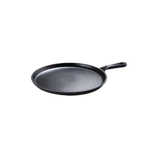 Pyle - NCCIFJ6 , Kitchen & Cooking , Cookware & Bakeware , 10.43'' Round Fajita Pan - Pre-Seasoned Cast Iron Griddle with Easy-Grip Handle