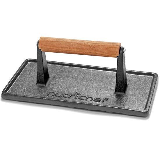 Pyle - AU-NCCIPRES , Kitchen & Cooking , BBQ & Grilling , Cast Iron Grill Press - Heavy-Duty Bacon Grill Press with Silicone Handle