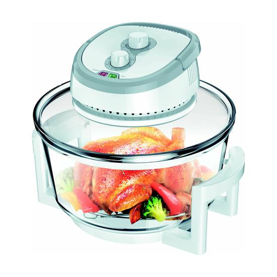 Pyle - NCCKA11WH , Kitchen & Cooking , Air Fryers , Halogen Oven Air Fryer - Infrared Convection Cooker with 13 Quart Cooking Bowl Capacity, 60 Minutes Timer Function, and Variable Temperature Control, Includes Accessories (White)