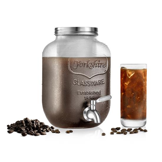 Pyle - NCCOFF87 , Kitchen & Cooking , Fridges & Coolers , 1 Gallon Glass Cold Brew Coffee Maker with Stainless Tap and Spigot Metal Lid Filters