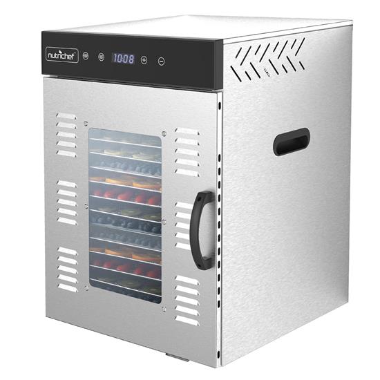 Pyle - NCFD16X , Kitchen & Cooking , Dehydrators & Steamers , 16 Shelf Stainless Steel Trays with Digital Timer and Temperature Control, 1500 Watts