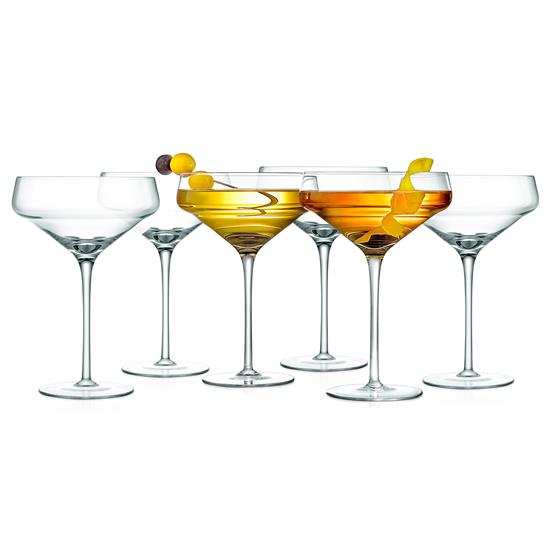 Pyle - NCGLMT68.5 , Kitchen & Cooking , Fridges & Coolers , 6 Sets of Crystal Martini Glass - Ultra Clear, Elegant Crystal-Clear Wine Glass