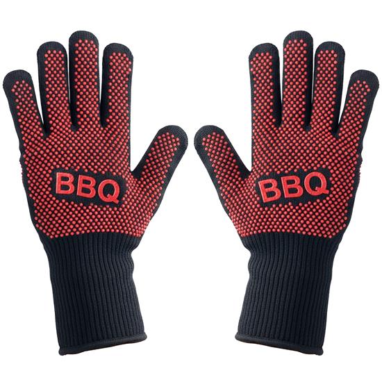 Pyle - NCGRGLV03.5 , Kitchen & Cooking , Kitchen Tools & Utensils , 1472℉ Extreme Heat Resistant Grill Gloves - 14'' Food Grade Kitchen Oven Mitts, Silicone Non-Slip Cooking Gloves for Barbecue