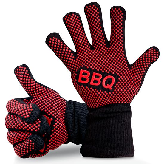 Pyle - NCGRGLV03.5 , Kitchen & Cooking , Kitchen Tools & Utensils , 1472℉ Extreme Heat Resistant Grill Gloves - 14'' Food Grade Kitchen Oven Mitts, Silicone Non-Slip Cooking Gloves for Barbecue