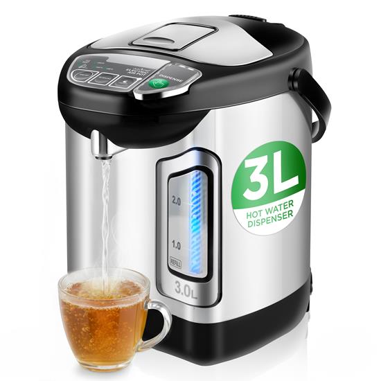 Pyle - NCHUB13 , Kitchen & Cooking , Fridges & Coolers , 3L Digital Hot Water Dispenser - Instant Water Boiler / Water Heater, Auto Dispense Safety Lock (3.17quarts)