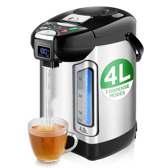 Pyle - NCHUD54 , Kitchen & Cooking , Fridges & Coolers , 4L Digital Hot Water Dispenser - Instant Water Boiler / Water Heater, Auto Dispense Safety Lock,(4.227 quarts)