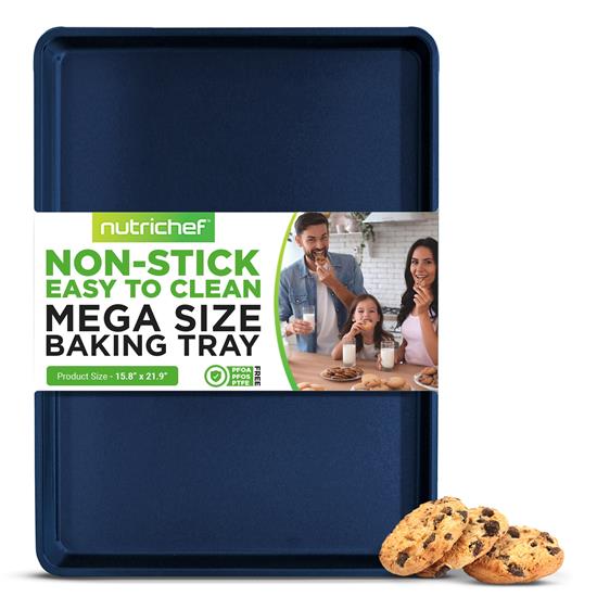 Pyle - NCLG1BD.5 , Kitchen & Cooking , Cookware & Bakeware , Non-stick Mega Bake Pan - Stylish Metallic Coating, Dishwasher Safe and PFOA, PFOS, PTFE Free