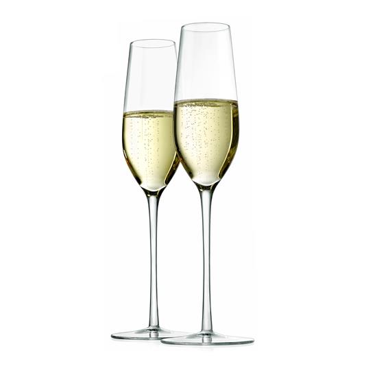Pyle - NGLCHA53.5 , Kitchen & Cooking , Kitchen Tools & Utensils , 2 Pcs. of Crystal Champagne Flutes - Ultra Clear, Elegant Champagne Glasses, Hand Blown