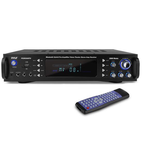 Pyle - p2203abtu , Sound and Recording , Amplifiers - Receivers , Bluetooth Hybrid Pre-Amplifier, Home Theater Stereo Amp Receiver, USB/SD/MP3/AUX/AM/FM, 2000 Watt