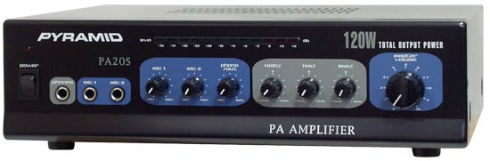 Pyle - PA205 , Sound and Recording , Amplifiers - Receivers , 120 Watt Microphone PA Amplifier w/70V Output "& Mic Talkover