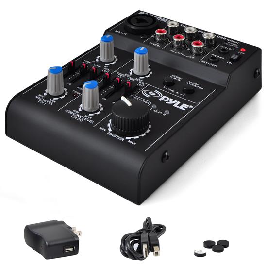 Pyle - PAD20MXU.5 , Sound and Recording , Mixers - DJ Controllers , 5-Channel Professional Compact Audio DJ Mixer With USB Interface