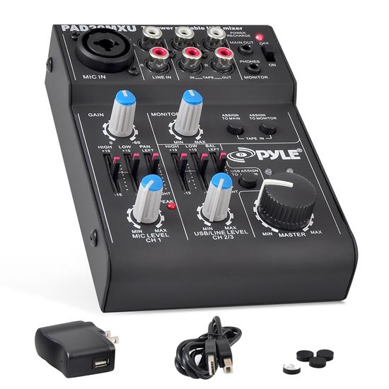 Pyle - PAD20MXU , Sound and Recording , Mixers - DJ Controllers , 5-Channel Professional Compact Audio DJ Mixer With USB Interface