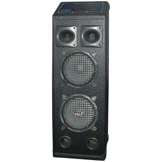 Pyle - PADH21A , Sound and Recording , PA Loudspeakers - Cabinet Speakers , 1000 Watts Dual 10'' Speaker W/Built-in 2 Channel Mixer