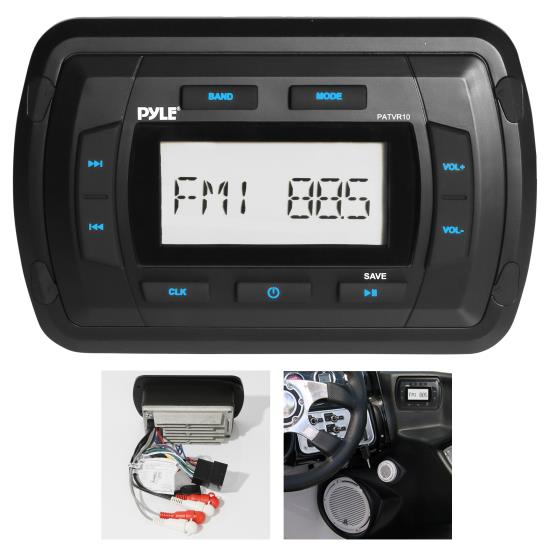 Pyle - PATVR10 , Marine and Waterproof , Headunits - Stereo Receivers , Marine Bluetooth Radio Receiver - Water Resistant Stereo Headunit, MP3/USB/AUX