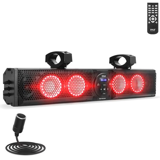 Pyle - PATVSB2600 , Sound and Recording , SoundBars - Home Theater , 26" Wide Aluminum Alloy Sound Bar Speaker System w AUX/BT/USB/RGB Lights and Remote Control, 4 x 30 Watts