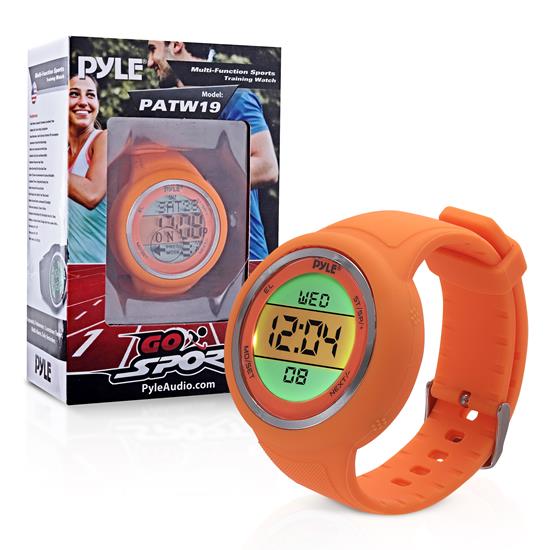 Pyle - PATW19OR , Sports and Outdoors , Watches , Gadgets and Handheld , Watches , Go Sport Multi-Function Sports Training Watch (Stopwatch, Pedometer, Countdown Timer, Multi-Alarm, Daily Reminders)