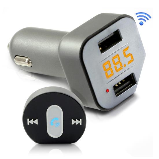 Pyle - PBT96 , On the Road , Plug-in Audio Accessories - Adapters , Bluetooth Car FM Transmitter USB Charge Kit - Wireless Vehicle Audio Streaming Receiver, Dual USB Ports