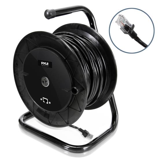 Pyle - pcatcbl150 , Home and Office , Cables - Wires - Adapters , Sound and Recording , Cables - Wires - Adapters , Cat5 Ethernet Cable Cord Reel - Cat5 / RJ-45 Ethernet Wire Extension (166’ ft.)